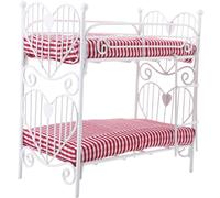 HONITANO 12 Miniature Iron Wire Double Bunk Bed Dollhouse Furniture Model, Doll Bedroom Bunk Bed Prop for Doll Play and Mini House Scenes