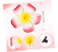 HONITANO 12 Pieces Hawaiian Plumeria Flower Hair Clips Floral Hair Accessories for Luau Beach Wedding Party Decorations in White Purple Green Rose Red Red Orange