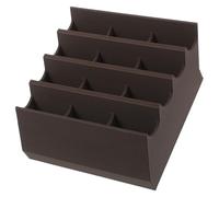 HONITANO 12-Slots Blade Storage Box Hairdressing Blade Organizer Brown Plastic Efficient Multicompartment Storage Secure for Barber Salon and Studios 4.1x3.9x1.6inches