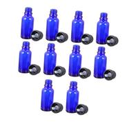 HONITANO 12pcs 10ml Blue Glass Empty Essential Oil Bottles with Large Cap and Dropper Insert for Aromatherapy Perfume Sample and Cosmetic Sub Bottles