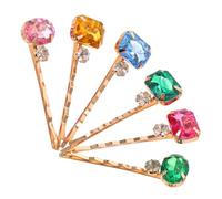 HONITANO 12pcs Acrylic Rhinestone Hair Pins Decorative Bobby Slides Clips for Women Wedding Prom Accessories Elegant Hair Decorations for Formal and Casual Styles