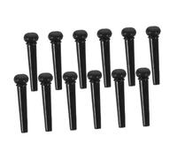 HONITANO 12pcs Black Guitar Bridge Pins for Acoustic Guitars String Pegs Replacement Lightweight and Sturdy Bridge Pin Pegs for Classical Folk Ukulele Accessories
