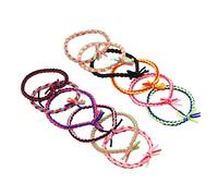 HONITANO 12pcs Elastic Hair Ties Ponytail Holders Boutique Woven Elastic Bands No Dents Eye-catching Design Random Colour for Girls and Ladies Suitable for Sports and Ball Random Color