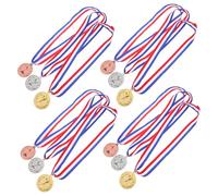 HONITANO 12pcs Gold Silver Bronze Metal Medals for Adults with Neck Ribbons Award Medals for Sports Competitions School Ceremonies Kindergarten Events Motivational Prizes