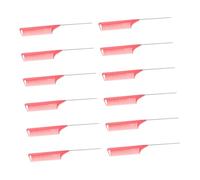 HONITANO 12pcs Hairdressing Picking Comb Set with Pintail Tail Plastic Haircut Combs for Salon Styling and Parting, Pink Hairdresser Tools for Professional Use