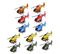 HONITANO 12Pcs Inertial Pull Back Helicopter Miniature Helicopters for Interactive Fun and Educational Playthings to Enhance Cognitive Skills and Hand Ability Random Color