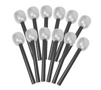 HONITANO 12pcs Karaoke Microphone Props Silver Party Pretend Play Lightweight Stage Performance Costume Accessories for Halloween Birthday Dance Events
