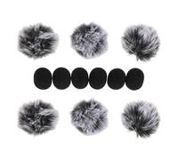 HONITANO 12pcs Lavalier Microphone Accessories Furry Windproof Muffs and Sponge Wind Guards for Conference Recording and Podcasting