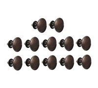 HONITANO 12pcs Vintage Style Cabinet Handles Round Flat Head Furniture Pulls in Antique Bronze Easy Install Replacement Door and Drawer Handles for Wardrobes Cupboards and Kitchen Cabinets