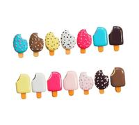 HONITANO 14pcs Realistic Resin Ice Cream Charms Set, Artificial Chocolate Popsicle Decorations for DIY Phone Case Accessories, Miniature Faux Dessert Models for ’ Pretend Play Random Style