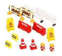 HONITANO 14Pcs Traffic Cones and Road Signs for Boys Realistic Plastic Traffic Barricade Models for Role Play Educational Road Safety and Symbol Recognition Playset