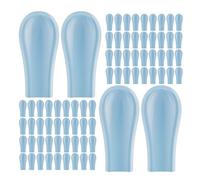 HONITANO 150pcs Soft Silicone Ear Spoon Replacement Tips Kit Flexible Ear Wax Removal Sleeves Covers for Family Use, Blue 11x4.5mm, Suitable for Home and Travel Cleaning