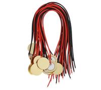 HONITANO 15pcs Brass Piezo Pickup Discs Acoustic Guitar Transducer Sensors Pre-wired Cable Amplifiers for Drum Triggers and Contact Microphones