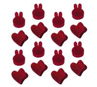 HONITANO 16Pcs Velvet Red Mini Rabbit Heart Claw Hair Clips for Women and Small Tiny Hair Accessories and Side Bangs