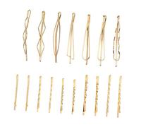 HONITANO 17pcs Golden Pearl Hair Clips Set Elegant Mixed Style Bobby Barrettes for Women Secure Grip Accessories for Various Hairstyles