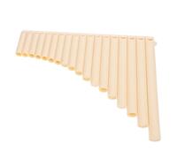 HONITANO 18-tube Beige Pan Flute for Beginners with Pure Timbre and Resin Material, Lightweight Panpipe Suitable for Musical Education and School Performances