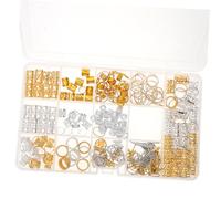 HONITANO 185pcs Gold-plated Hair Braid Rings and Dreadlock Beads Set, Hollow Metal Loc Charms for Braiding Accessories, Hair Jewelry for Women and Girls, Suitable for Dreadlocks and Braided Hairstyles