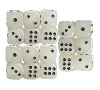 HONITANO 18pcs Acrylic Glow Dice for Board Games and Math Teaching Lightweight Portable Rounded Corners Smooth in Dark Up to Hours Safe Party