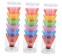HONITANO 18pcs Plastic Badminton Shuttlecocks Safety Training Balls for Home Exercise and Sports Practice with Elasticity and Hitting Performance