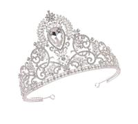 HONITANO 1pc Baroque Rhinestone Crown for Women Elegant Bridal Tiara Vintage Hair Accessories for Bridesmaids for Weddings Parties and Special Occasions Silver
