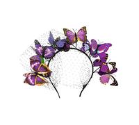 HONITANO 1Pc Elegant Butterfly Veil Headdress for Women Floral Hair Band Accessory for Weddings Masquerades Parties Durable and Stylish Headwear to Enhance Your Look