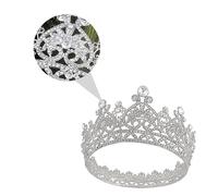 HONITANO 1Pc High End Bridal Crown Handmade Silver Headdress with Rhinestone Decoration for Weddings Engagements and Special Occasions Delicate and Graceful Alloy Hair Jewelry