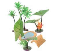 HONITANO 1set Miniature Accessories Set Artificial Trees and Pads for Decor Landscape Decoration and Zen Garden Accessories Complete Kit