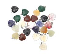 HONITANO 1set Natural Crystal Heart Shape Stones Mixed Colors Polished Smooth Decorative Adornments for Home Office Desktop DIY Crafts Fish Tank Gardening 24pcs