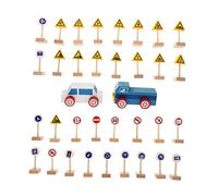 HONITANO 1Set Road Sign for Educational Traffic Signs for Learning and Play Wooden Simulation Traffic Signs for Safe Cognitive Development