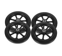 HONITANO 2 Pairs 7-Inch Black Solid Front Wheels Replacement for Wheelchair Caster, Anti-Slip Wheelchair Front Wheel Assembly, Walker and Shopping Cart Roller Accessories