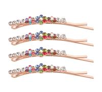 HONITANO 2 Pairs Bobby Pins: Bridesmaid Hair Clips, Floral Metal Barrettes, Side Bangs Bobby Pin with Flower Decoration for Wedding Party, Beach
