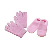 HONITANO 2 Pairs Moisturizing Gel Gloves and Spa Socks for Dry Cracked Hands and Feet One Fits Infused with Jojoba and Olive Oil for Skin Softening and Repair Manicure Pedicure Gift