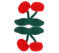 HONITANO 2 Pcs Knitted Cherry Hair Clips Cute Crochet Hair Clips for Girls for Little Girls