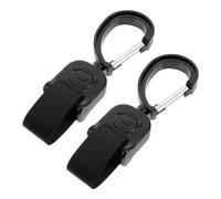 HONITANO 2 pcs Rotating Stroller Hooks for Diaper Bag Hanging Bag Clips for Shopping Durable and Practical Pushchair Accessory Easy Installation Black