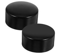 HONITANO 2 Pcs Stainless Steel Handrail End Caps Round Stair Covers for PVC and Banisters Hand Rail Fittings for Staircase Steps Black Finish