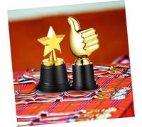 HONITANO 2 Pcs Thumbs Up and Star Award Trophies for Decorative Plastic Winner Trophy Cups with Stable Base Party Favors for Celebrations Recognition and School Rewards