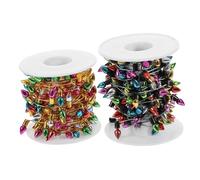 HONITANO 2 rolls Christmas Simulation Light String Miniature House Decorative Fairy Lights for Indoor Outdoor Xmas Craft DIY Realistic Color and Shape Sturdy and Convenient Hanging