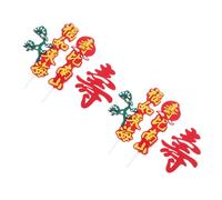 HONITANO 2 Sets Chinese Elder Birthday Cake Decor Blessing Cake Adornments for Longevity Celebrations Traditional Festive Design for Elderly