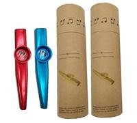 HONITANO 2 Sets Metal Kazoo for Portable Lightweight Musical Instruments in Red Blue Beginner Friendly Kazoo for Guitar and Ukulele Accompaniment Easy to Play Outdoor for Boys