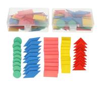 HONITANO 2 Sets Wooden Geometric Shape Puzzle 100 Pieces Educational Early Learning with Squares, Rectangles, Circles, and Triangles for and Preschool