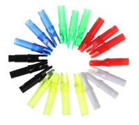 HONITANO 20pcs 6.2mm Plastic Arrow Tail Sleeve Insert Nocks for Hunting Compound Bows Mixed Colors Fitting Accessories for Adult Archers
