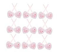 HONITANO 20pcs Heart Shape Card Tags with Pink Ribbons and Bakers Twine Creative Love Note Cards for Valentine S Day for Women Wedding Favor Hang Labels White