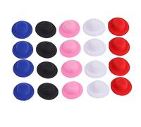 HONITANO 20pcs Mini DIY Hats Craft Decorations Small Hat Ornaments in Black White Pink Red Blue for Handmade Accessories for Crafts Home Decor