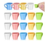 HONITANO 20Pcs Miniature Simulation Water Mugs for Dollhouse Decoration Mini Cups with Five Colors Creative Mini Things for Playing House and Home Display