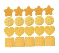 HONITANO 20pcs Realistic Cookie Models Lifelike Fake Cookie Adornments for Home Kitchen Decoration Photography Props Pretend Food Smooth Random Styles