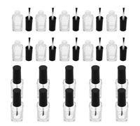 HONITANO 20pcs Refillable Nail Polish Bottles Clear Glass Containers with Brush Caps for Precise Nail Art Application Leakproof Design for Home and Salon Use