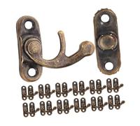HONITANO 20pcs Retro Left Latch Hook Box Locks Vintage Hasps for DIY Crafts Antique Style Cabinet Jewelry Box Wooden Case Latches with Easy Installation