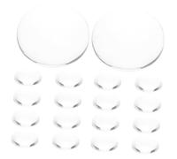 HONITANO 20pcs Round Glass Nail Polish Display Cards 1.5cm Glass Cabochons Nail Practice Tips for Beauty Salon and Home