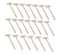 HONITANO 20pcs Solid Wood Mini Hammers for Ergonomic Long Handle Small Hitting Hammer Safe Sturdy Wooden Educational and Crafting