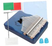 HONITANO 21-key Blue Thumb Piano Kalimba with Wing Pattern, Portable 21-tone Finger Organ for Boys and Girls and Beginners, Handheld Folk Musical Instrument for Music Learning and Travel